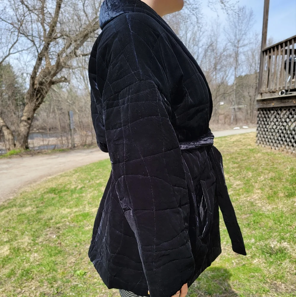 Eileen Fisher Velvet Midi Coat - Picture 9 of 10